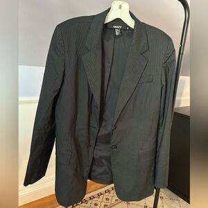 DKNY Black Pinstripe Blazer